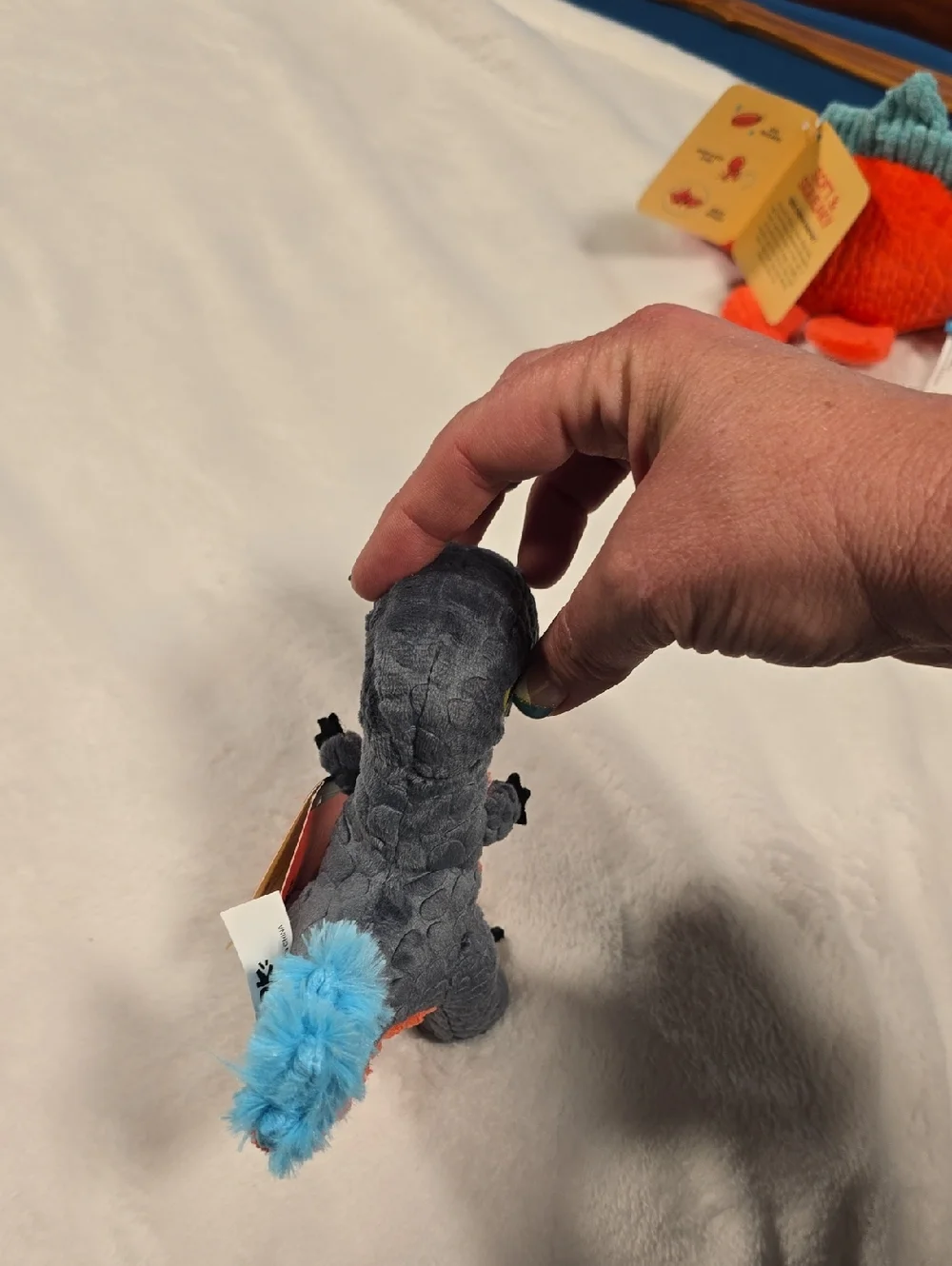 Bark Marvelous‎ Raptor Dog Toy NWT Small 0-20 Pounds Gray Orange Blue